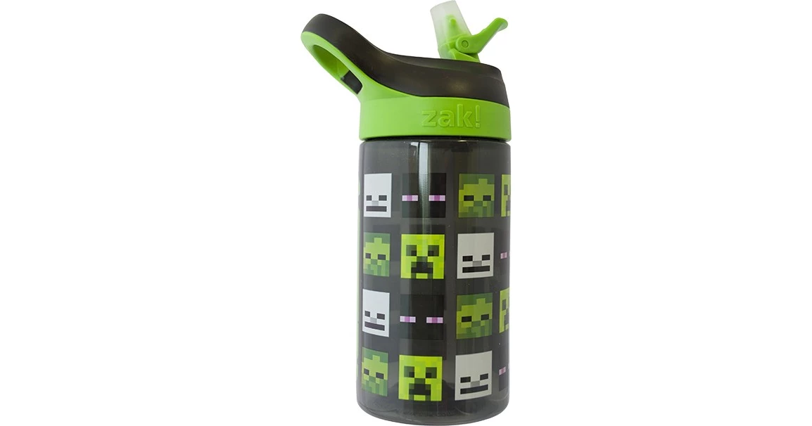 MINECRAFT GREEN MOB HEADS SS BOTTLE – SILVER – Kids Licensing