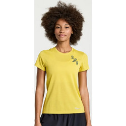 Saucony Stopwatch Graphic Short Sleeve Γυναικείο Αθλητικό T-Shirt Κίτρινο SAW800372-ARHS3