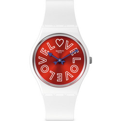 Swatch Γυναικείο Ρολόι με Λευκό Καουτσούκ Λουράκι SO28W109