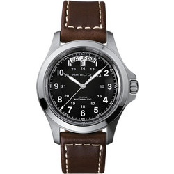 Hamilton Khaki King Ανδρικό Ρολόι Αυτόματο με Καφέ Δερμάτινο Λουράκι H64455533