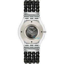 Swatch Be Black Plastic Bracelet Γυναικείο Ρολόι με Μαύρο Καουτσούκ Λουράκι SFZ116A