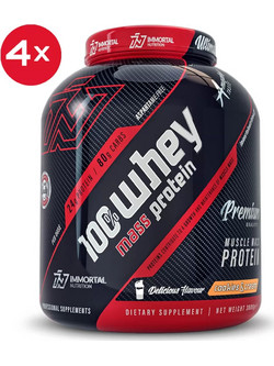4x Immortal Whey Mass Protein 3kg (12000gr) - Cookies & Cream