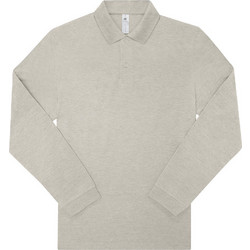 B&C Collection Ανδρική Μπλούζα Polo Μακρυμάνικη Μπεζ PU427