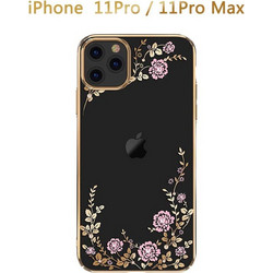 Θήκη iPhone 11 Pro Σιλικόνης με Στρας Forcell Strass TPU Case Diamond Garden -Gold