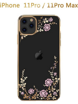 Θήκη iPhone 11 Pro Σιλικόνης με Στρας Forcell Strass TPU Case Diamond Garden -Gold