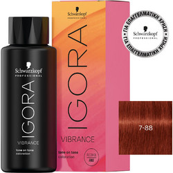 Schwarzkopf Igora Vibrance 7-88 Ξανθό Μεσαίο Έντονο Κόκκινο Ημιμόνιμη Βαφή Μαλλιών Χωρίς Αμμωνία 60ml