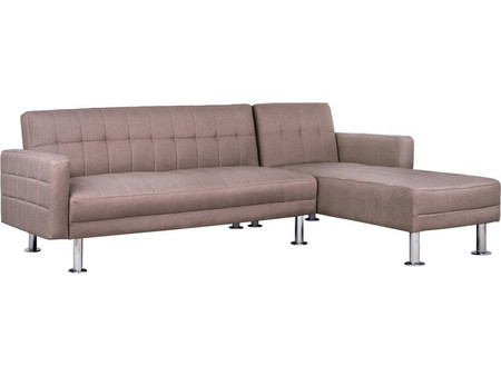 HomeMarkt Holden Γωνιακός Καναπές Κρεβάτι Αναστρέψιμη Γωνία Μπεζ 265x151x78cm HM3147.02