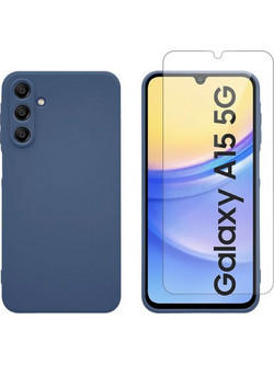 Redshield Samsung Galaxy A15 Silicone & Glass Blue Θήκη Κινητού & Προστατευτικό Οθόνης