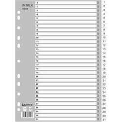 Comix διαχωριστικά πλαστικά γκρι Α4, 1-31 θέματα