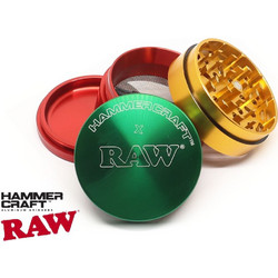HAMMERCRAFT X RAW ALUMINIUM RASTA SMALL 51mm 4 PARTS GRINDER