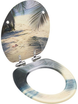 vidaXL Καπάκι Λεκάνης Οβάλ Ξύλινο Soft Close Πολύχρωμο 146918
