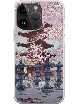 Θήκη Ukiyo-e - Cherry Blossom iPhone 15 Pro Max Flexible TPU (Διάφανη Σιλικόνη)