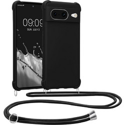 KWmobile Matte Θήκη Σιλικόνης με Λουράκι Λαιμού Google Pixel 8 - Black (61867.01)