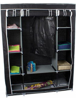 Fabric Organization Wardrobe with metal frame and 6 shelves, 162x125x42 cm - Aria Trade