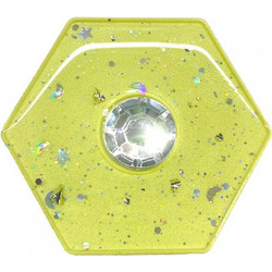 Pop Socket Κινητού Πολύγωνο Glitter Lime Green