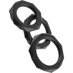 Pipedream King Cock Rings 3pcs Σετ Ελαστικά Δαχτυλίδια Πέους & Όρχεων Σιλικόνης Μαύρα 3τμχ