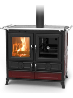 Thermorossi Viola Evo Bordeaux Μαντεμένια Ξυλόσομπα με Φούρνο 12.1kW