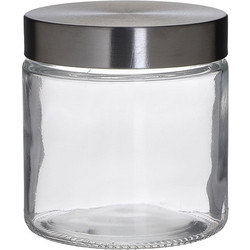 Inart Δοχείο Αποθήκευσης 0.75Lt Γυάλινο/Μεταλλικό Δ11Χ12 6-60-508-0007