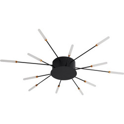ArLight CCC 709-12 Φωτιστικό Οροφής LED Θερμό Λευκό με Ακτίνες Μαύρο Φ80x7cm 0064185