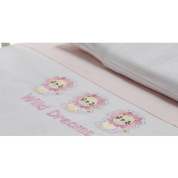 WhiteEgg Wild Dreams Σετ Βρεφικά Σεντόνια Κούνιας Βαμβακερά 120x160 Pink