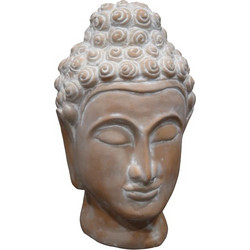 Επιτραπέζιο διακοσμητικό βούδας Rolia Inart γκρι terracotta 16x16x28εκ