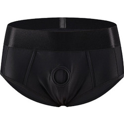 Black Strap-on Harness Wearable Panty