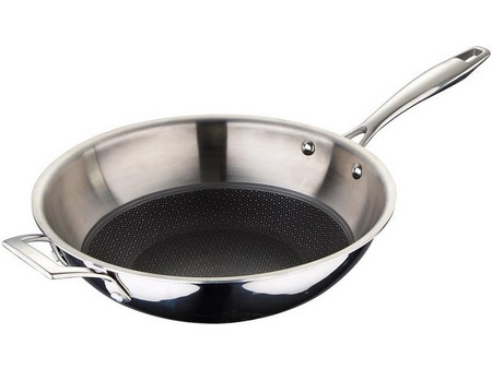 Bergner BGMP-1634 Hi-Tech-3 Wok Ανοξείδωτο Αντικολλητικό με Καπάκι 28cm
