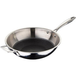 Bergner BGMP-1634 Hi-Tech-3 Wok Ανοξείδωτο Αντικολλητικό με Καπάκι 28cm