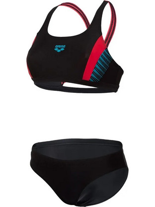 Arena Threefold Αθλητικό Γυναικείο Μαγιό Bikini Set Μαύρο 006482-548