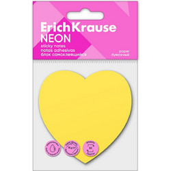 Αυτοκόλλητες Σημειώσεις Erichkrause Neon Heart 50φ. Yellow 61724