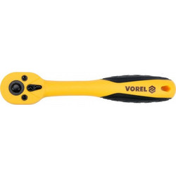 Vorel 53576 Μανέλα Με Καστάνια CrV 72 Δοντιών 3/8" 200mm Yellow