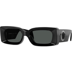 Versace VE4474U GB187 Γυναικεία Γυαλιά Ηλίου Ορθογώνια Κοκάλινα Μαύρα με Μαύρο Polarized Φακό