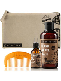 Cosmogent Mr. Authentic Λάδι για Γένια 30ml + Beard & Face Wash 200ml + Beard Hair Comb