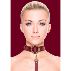 Ouch! Halo Collar with Leash Burgundy