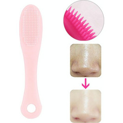 Blackhead Brush Face Cleansing Extractor Remover Tool Silicone Finger Massage Brush Face Exfoliating Cleansing Tool(Pink)