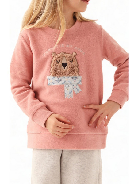 Πιτζάμα για κορίτσι Polar Fleece Arnetta Forest is my home AR2656G-Ροζ