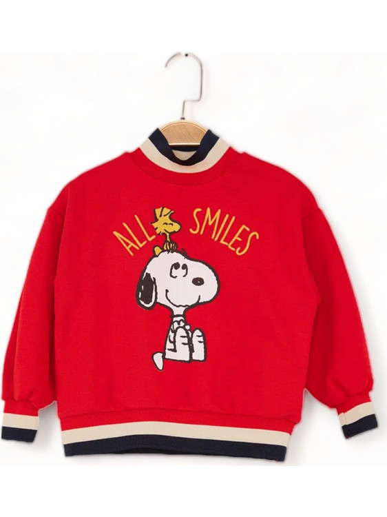 Φούτερ βαμβακερή μπλούζα Cimpa Snoopy Smiles SN21643-Κόκκινο