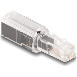 DELOCK βύσμα τηλεφώνου RJ10 88168, 360 περιστρεφόμενο, διάφανο-μαύρο