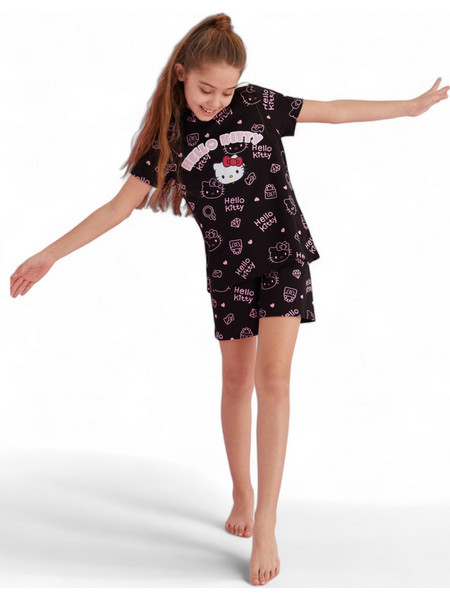 Πιτζάμα παιδική με σορτσάκι Hello Kitty Sweet Dreams HK112K-Μαύρο