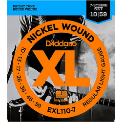 D'Addario EXL110/7 Σετ 7 Χορδές Ηλεκτρικής Κιθάρας Nickel Plated Steel 10-59" Light Tension