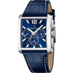 Festina Ανδρικό Ρολόι Χρονογράφος με Μπλε Δερμάτινο Λουράκι F20636/2