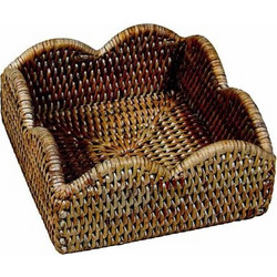 Θήκη Για Χαρτοπετσέτες Cocktαil Rattan Scalloped Caspari (15x6 cm)