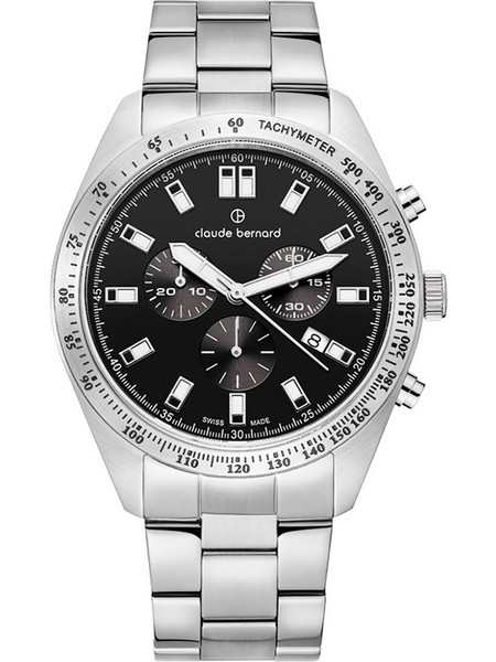 Claude Bernard Classic Ανδρικό Ρολόι Χρονογράφος με Ασημί Μεταλλικό Μπρασελέ 10247-3M-NIN