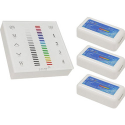 Ασύρματος LED RGB Controller με Χειριστήριο Τοίχου Αφής 2.4G RF 12v (432w) - 24v (864w) DC για Τρία Group 04053