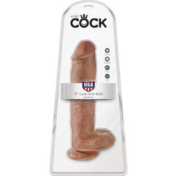 Pipedream King Cock 11" Ρεαλιστικό Dildo με Βεντούζα & Όρχεις 28cm Tan
