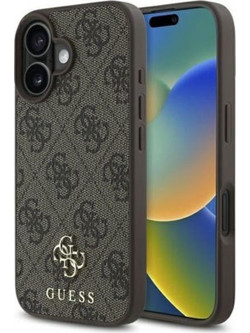 Guess 4G Small Charm Back Cover Πλαστικό για iPhone 16 Καφέ