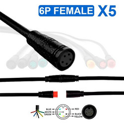 Αδιάβροχο Καλώδιο|8 mm 6 PIN - 5F |5 τεμάχια