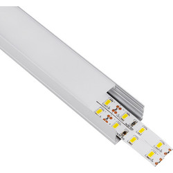 GloboStar(R) SURFACE-PROFILE 70824-3M Προφίλ Αλουμινίου - Βάση + Ψύκτρα Ταινίας LED με Λευκό Γαλακτερό Κάλυμμα - Επιφανειακή Χρήση - Πατητό Κάλυμμα - Ασημί - 3 Μέτρα - Πακέτο 5 Τεμαχίων - Μ300 x Π3 x