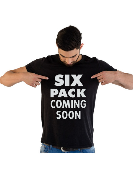 Ανδρική Μπλούζα Six Pack Coming Soon MTT018-Μαύρο