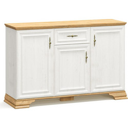 Μπουφές Jaden golden oak-λευκό antique 137,5x39x88,5εκ